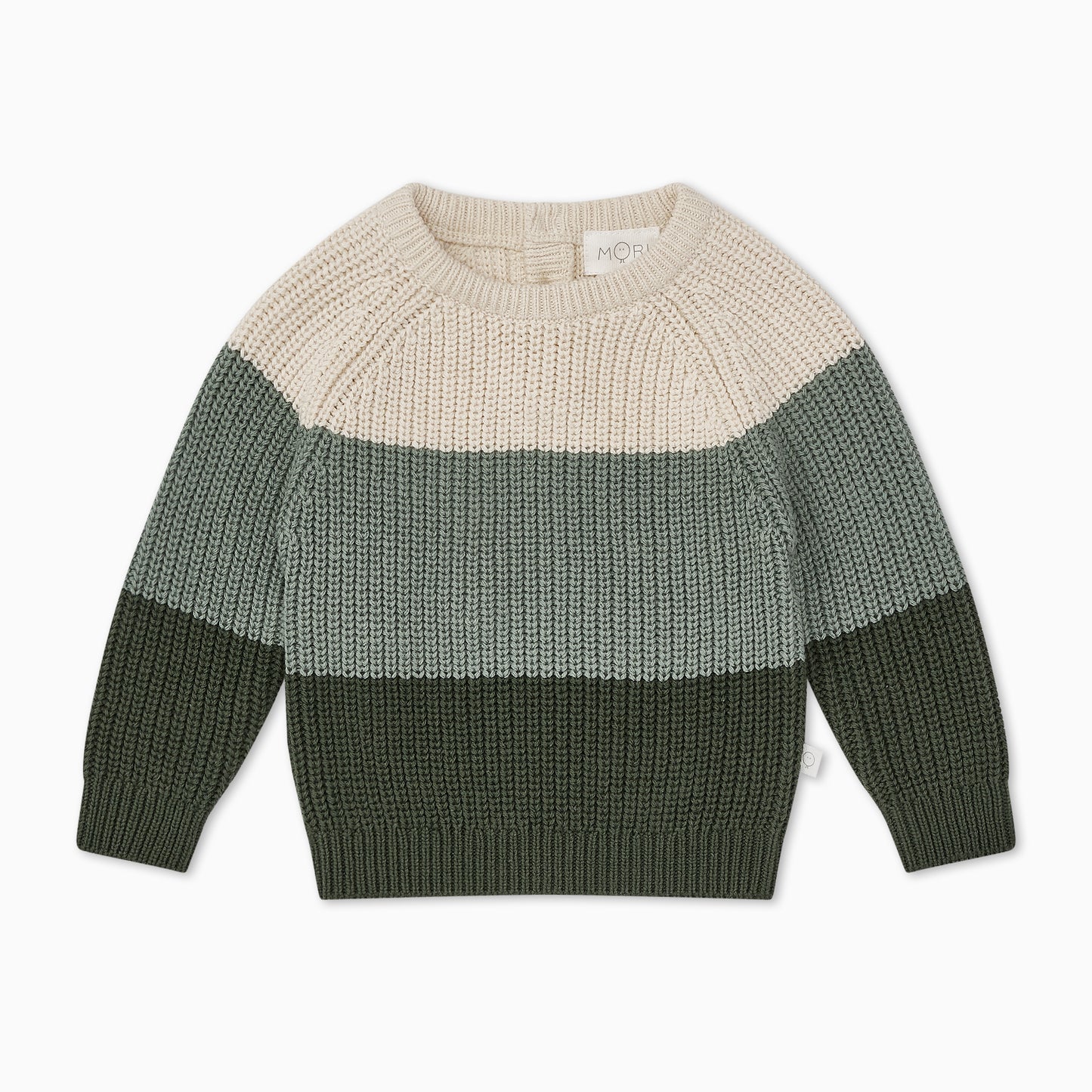 Chunky knit colourblock jumper - green