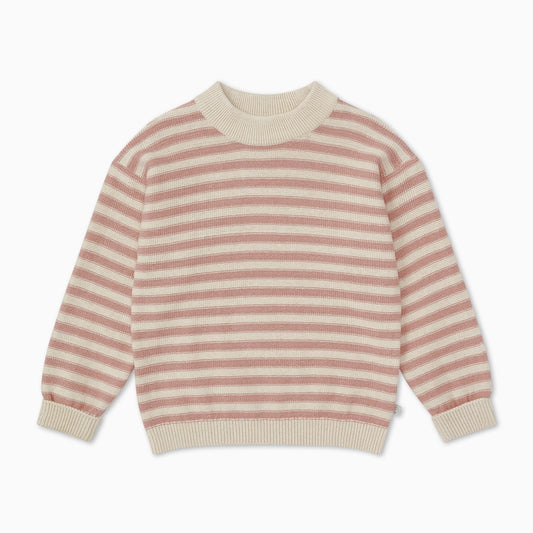 Chunky knit striped jumper - pink