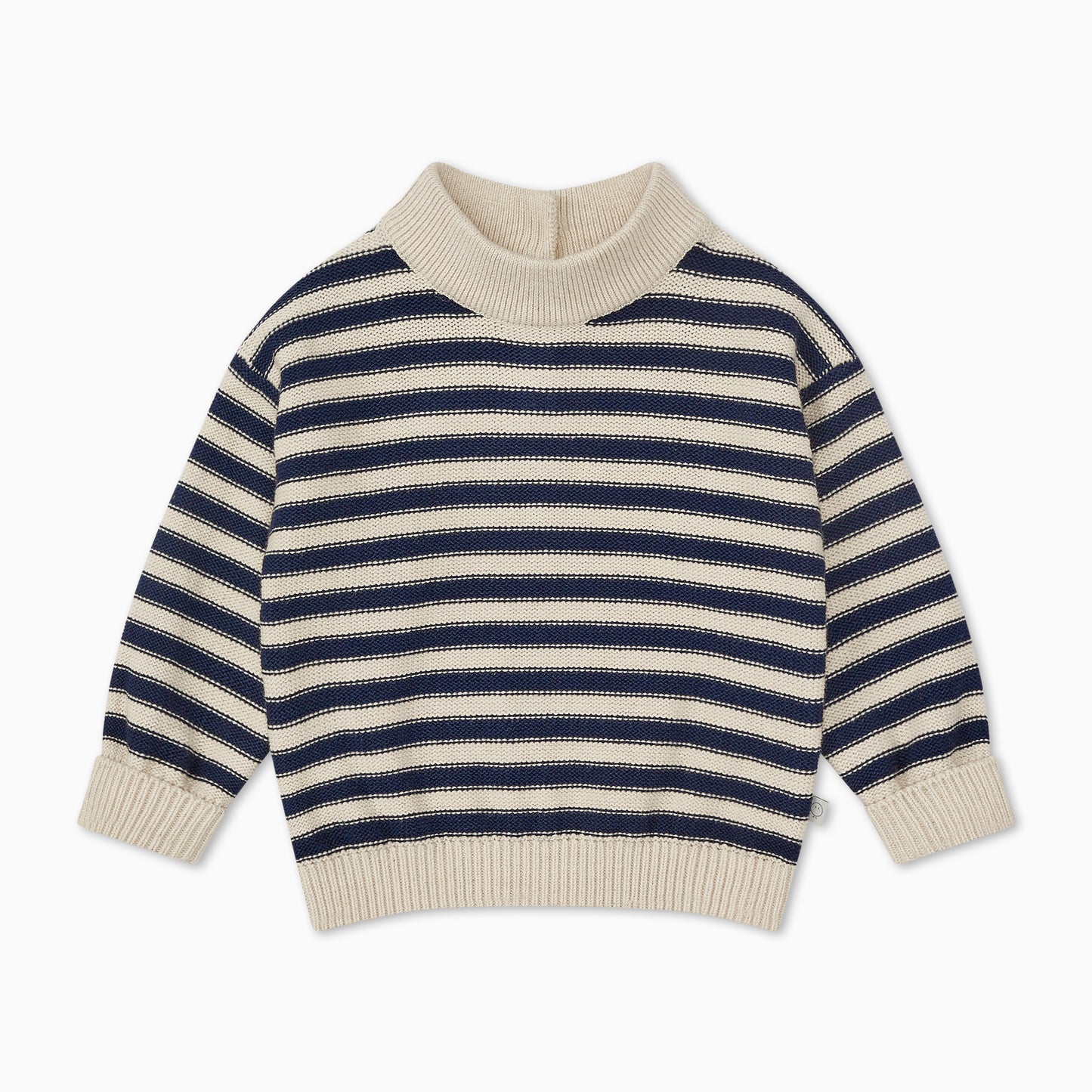 Chunky knit striped jumper - navy