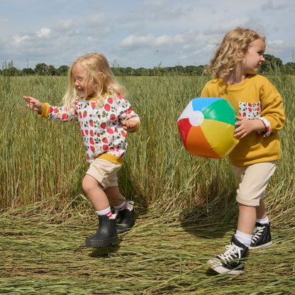 Strawberry fields honey reversible sweatshirt