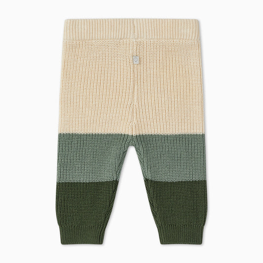Knitted colourblock joggers - green