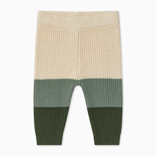 Knitted colourblock joggers - green
