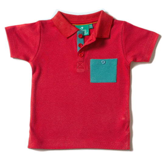 Red short sleeve polo
