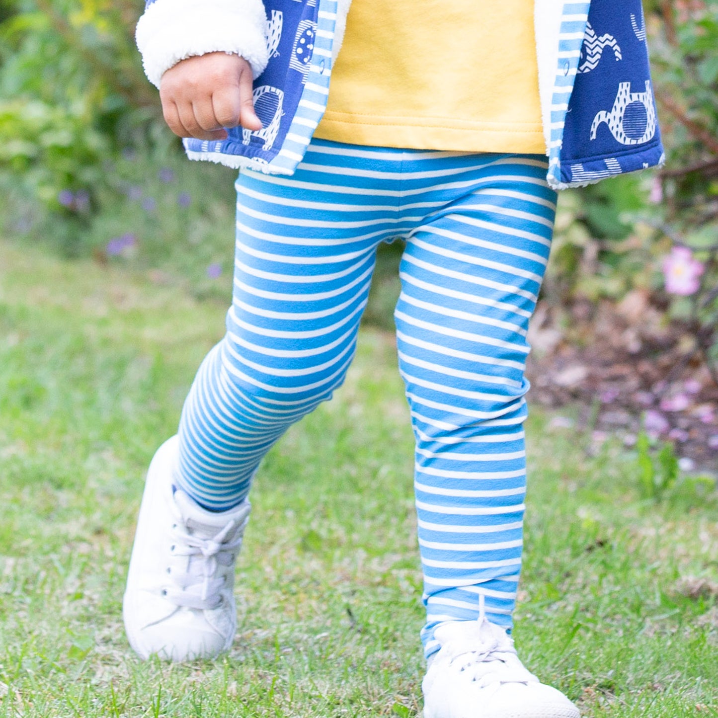 Mini stripy azure leggings