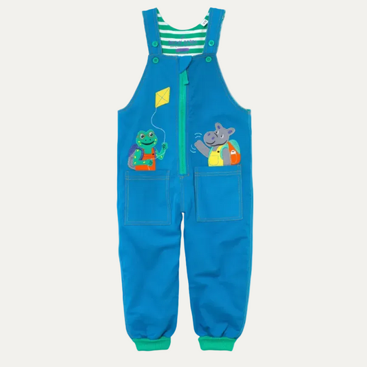 Frog & hippo twill dungarees