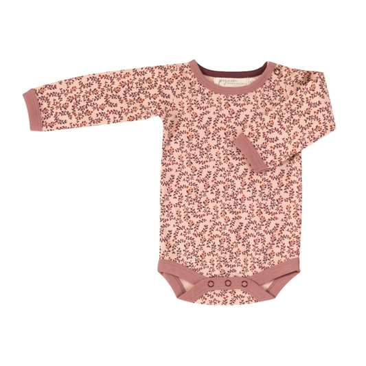 Pink leaf long sleeve bodysuit