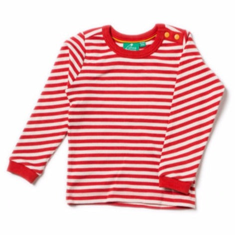 Pointelle red long sleeve top