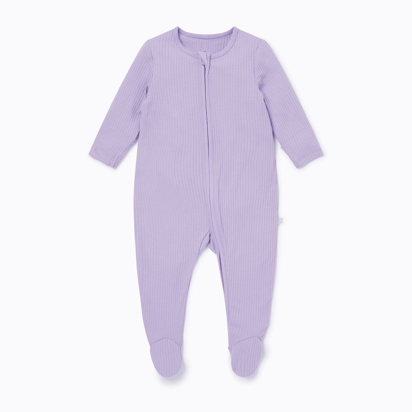 Ribbed double zip sleepsuit - lilac