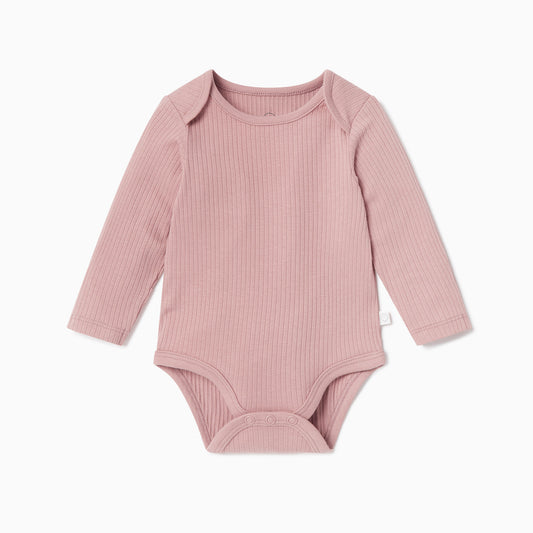Ribbed sleeve bodysuit - rose