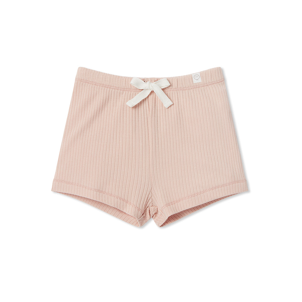 Ribbed shorts - blush