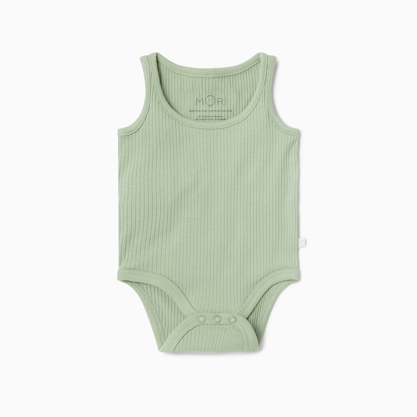 Ribbed sleeveless bodysuit - sage