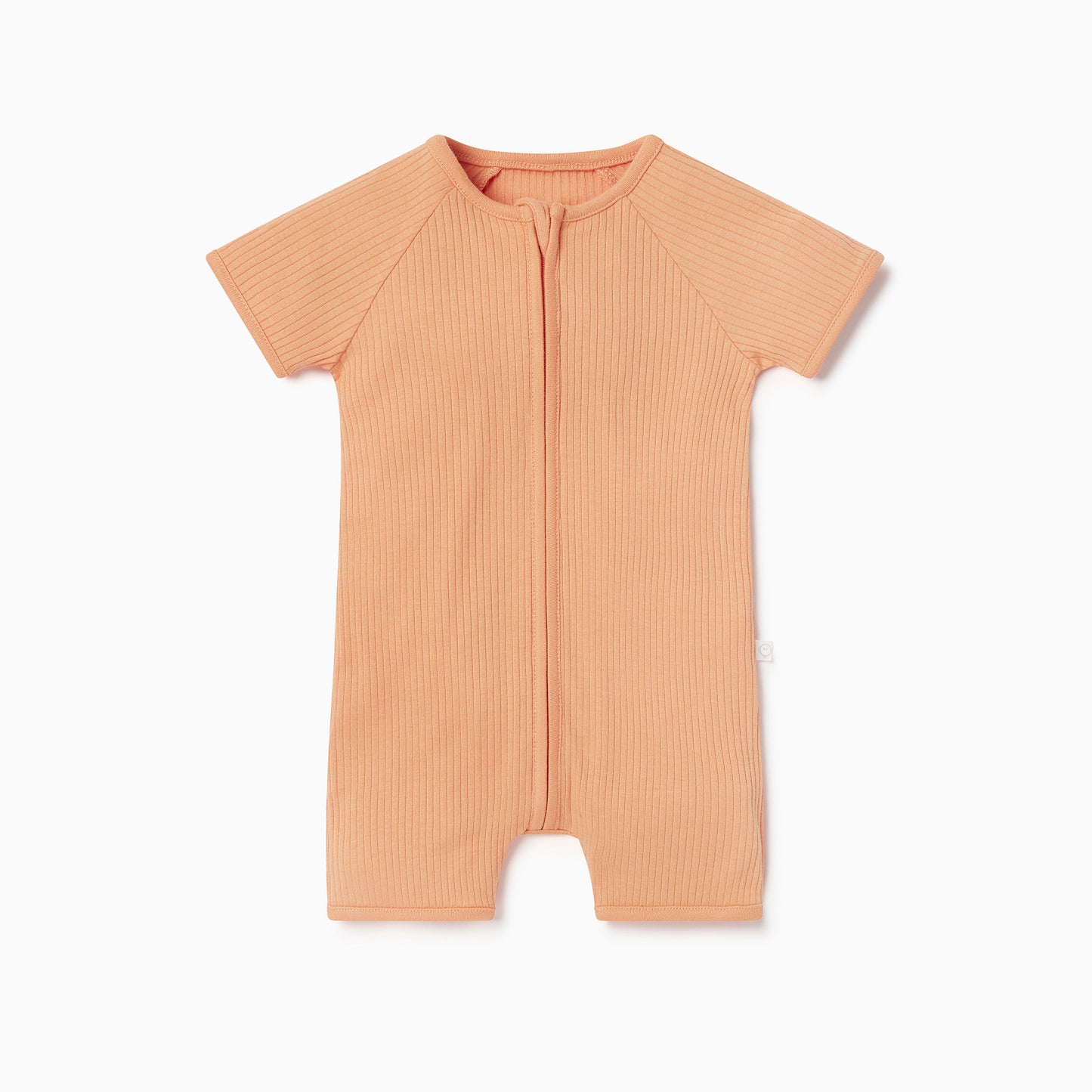 Ribbed zip summer sleepsuit - orange
