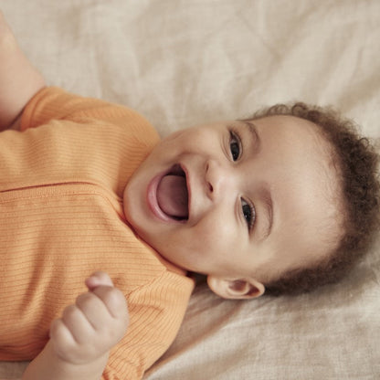 Ribbed zip summer sleepsuit - orange