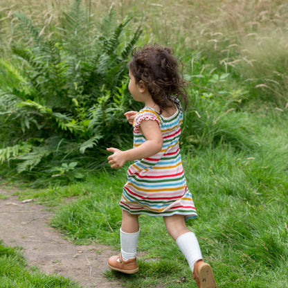 Rainbow striped pocket playdays dress