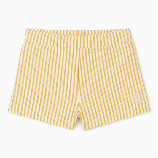 Seersucker mustard stripe swim shorts