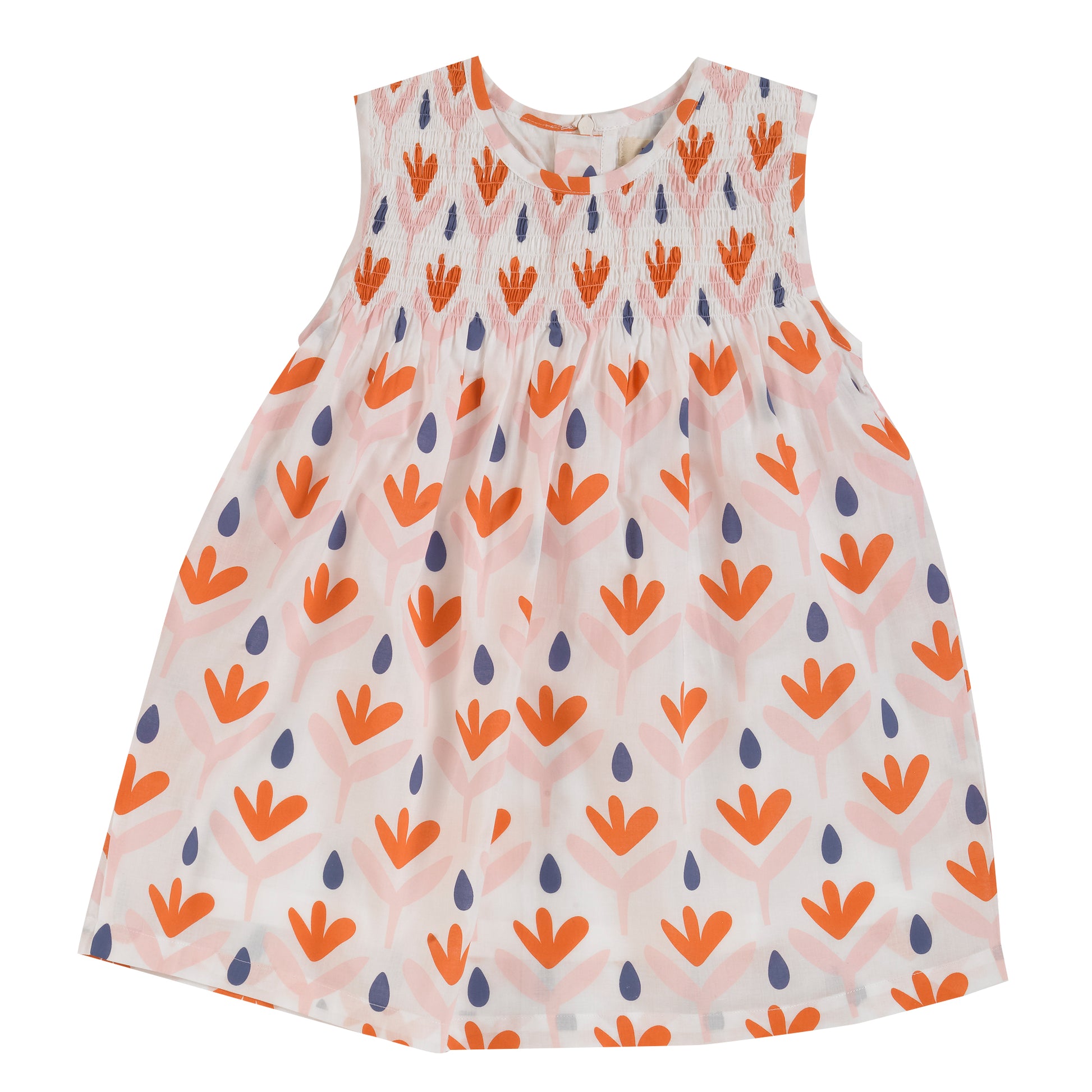Smock dress - floral orange