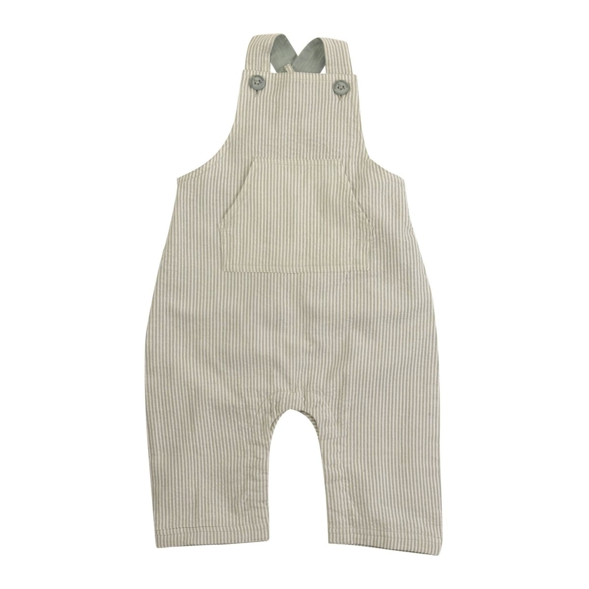 Baby seersucker green dungarees - Borro - rent baby kids clothes