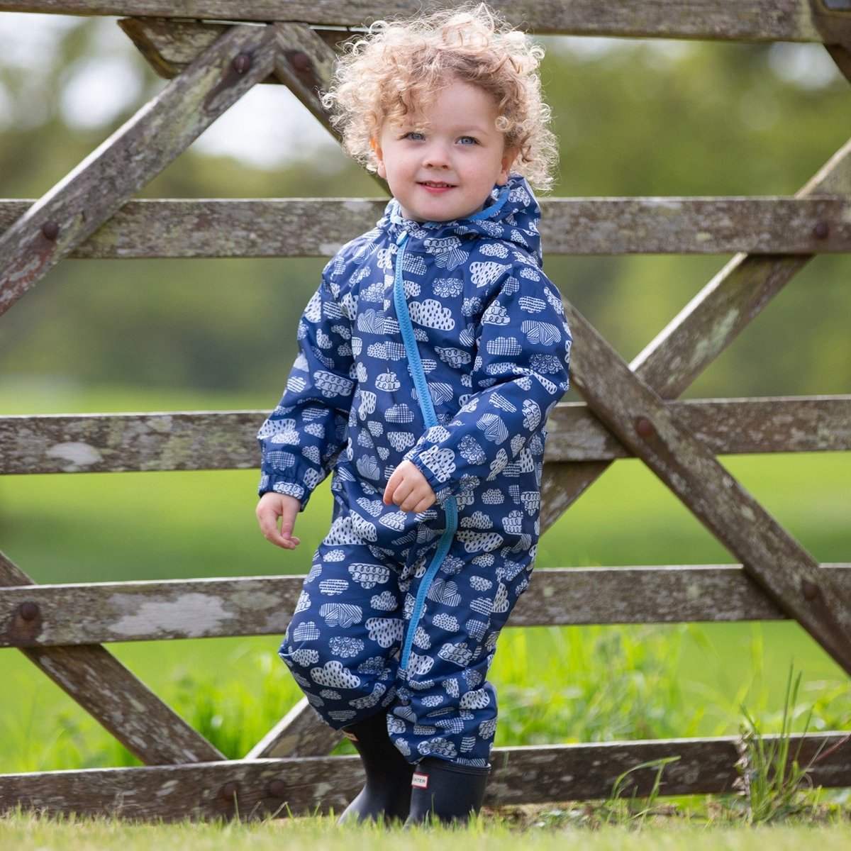 Blue clouds puddlepack suit - Borro - rent baby kids clothes