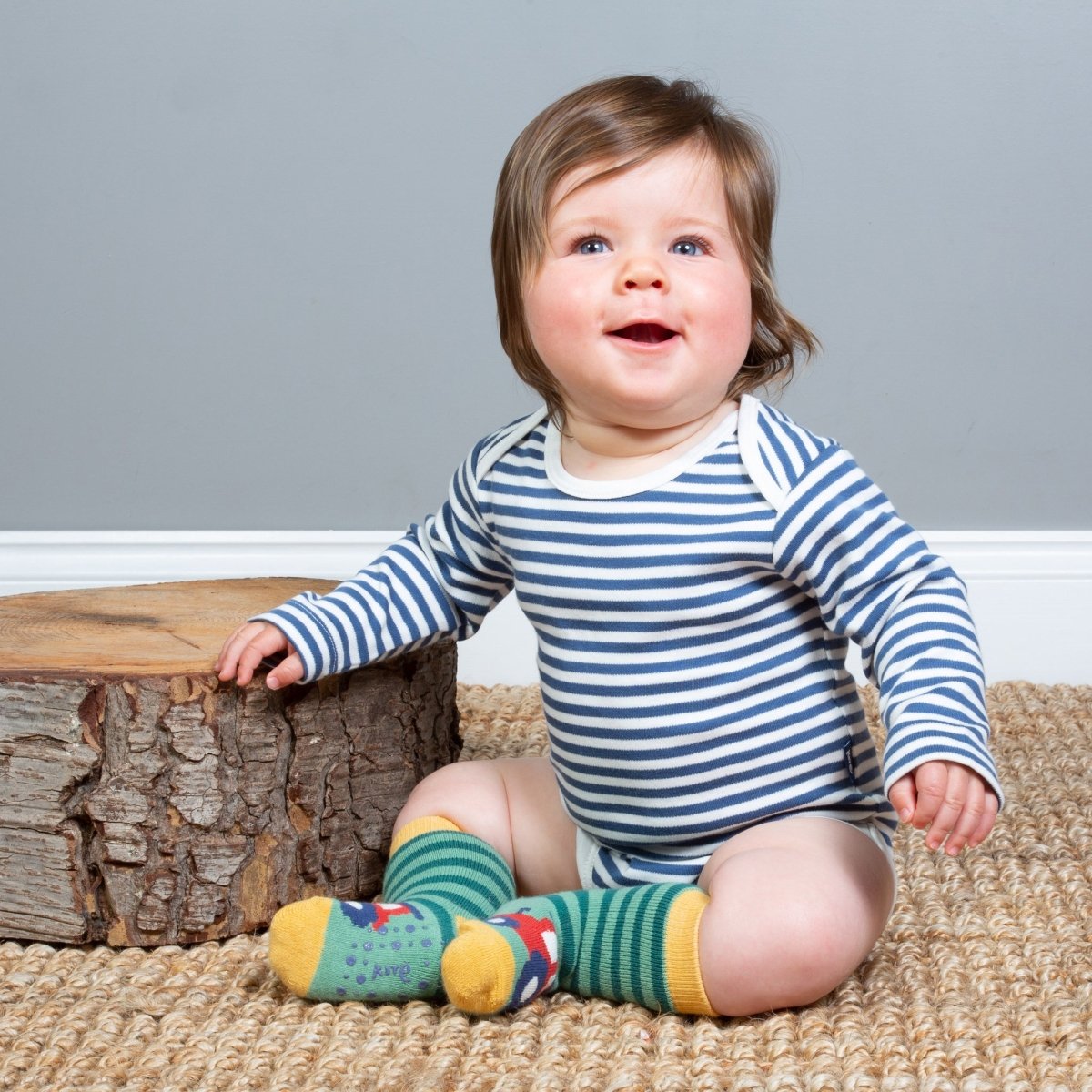 Blue stripe long sleeve bodysuit - Borro - rent baby kids clothes