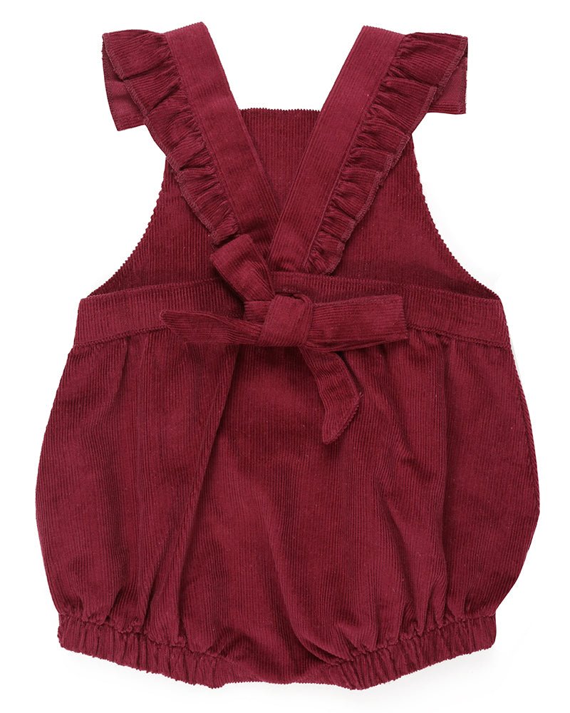 Burgundy cord bubble romper - Borro - rent baby kids clothes