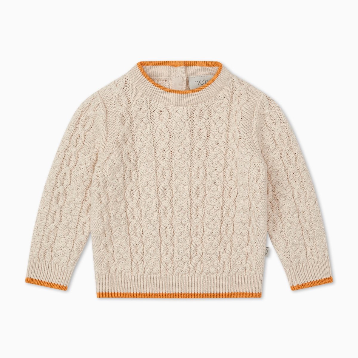 Cable knit tipped jumper - oat - Borro - rent baby kids clothes