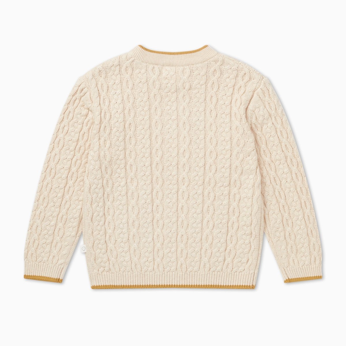 Cable knit tipped jumper - oat - Borro - rent baby kids clothes