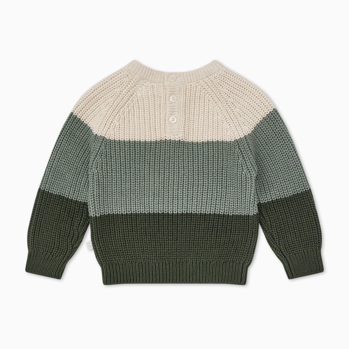 Chunky knit colourblock jumper - green - Borro - rent baby kids clothes