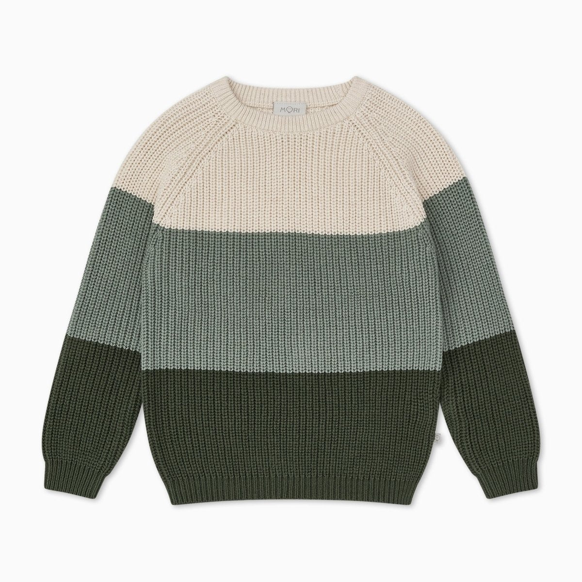 Chunky knit colourblock jumper - green - Borro - rent baby kids clothes