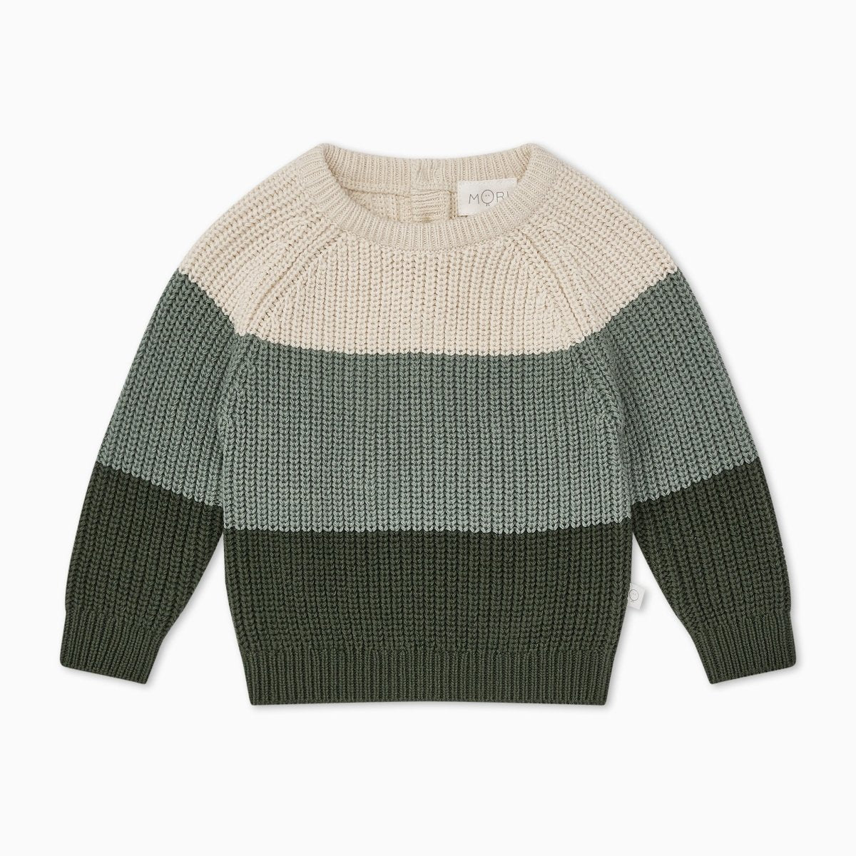 Chunky knit colourblock jumper - green - Borro - rent baby kids clothes