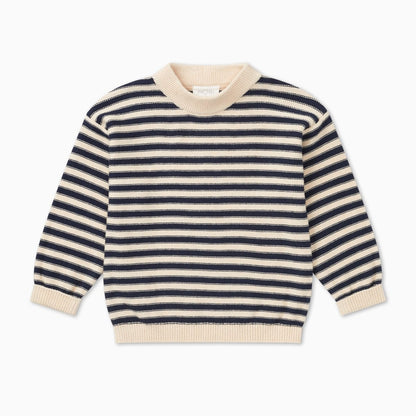 Chunky knit striped jumper - navy - Borro - rent baby kids clothes