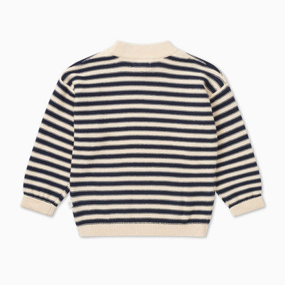 Chunky knit striped jumper - navy - Borro - rent baby kids clothes