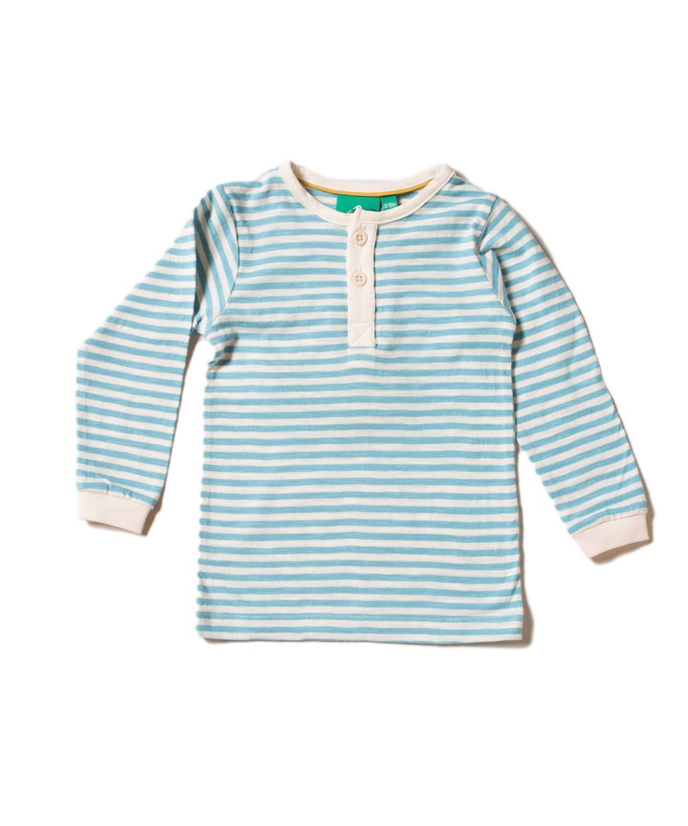 Corn silk blue stripe long sleeve everyday tee - Borro - rent baby kids clothes