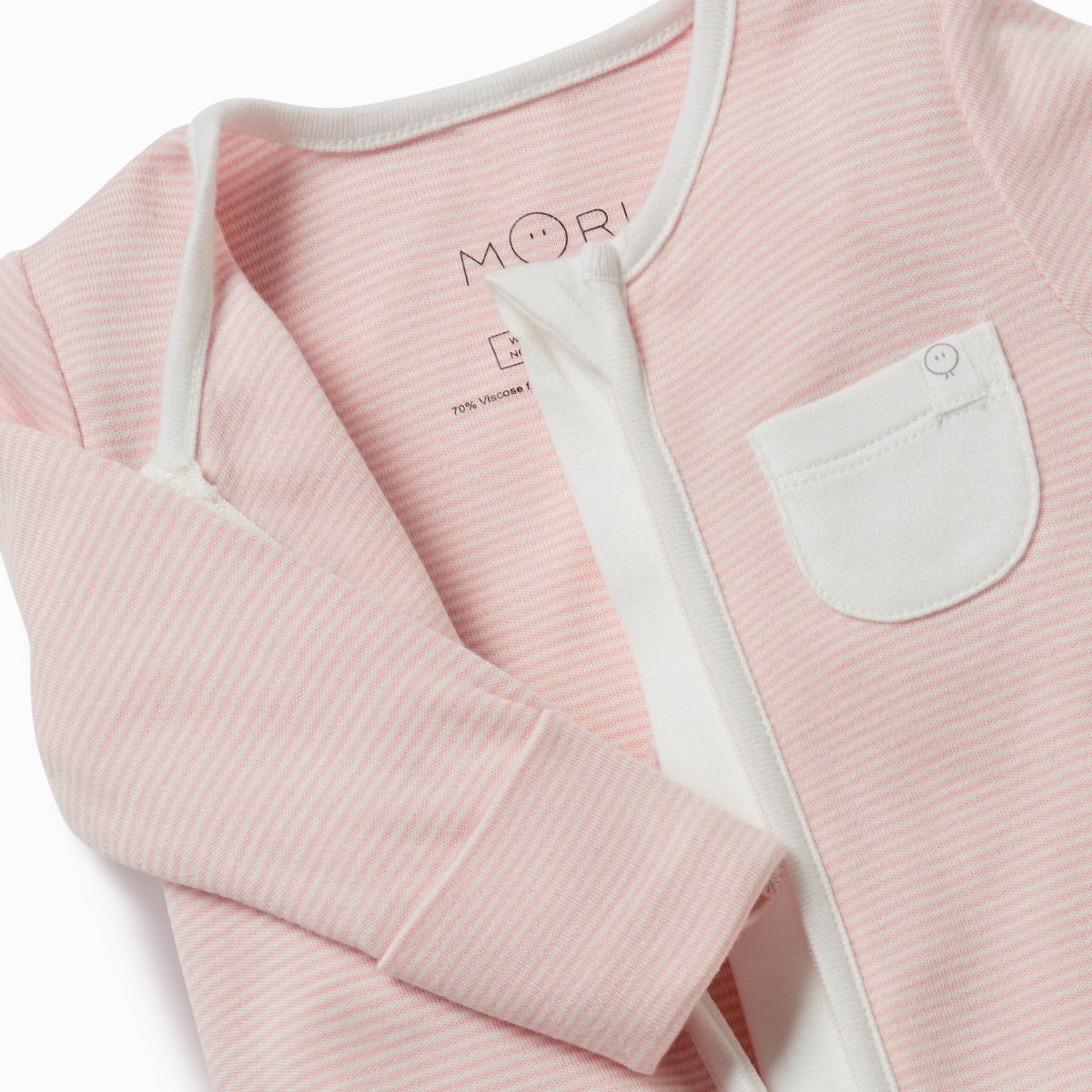 Double zip sleepsuit - blush stripe - Borro - rent baby kids clothes