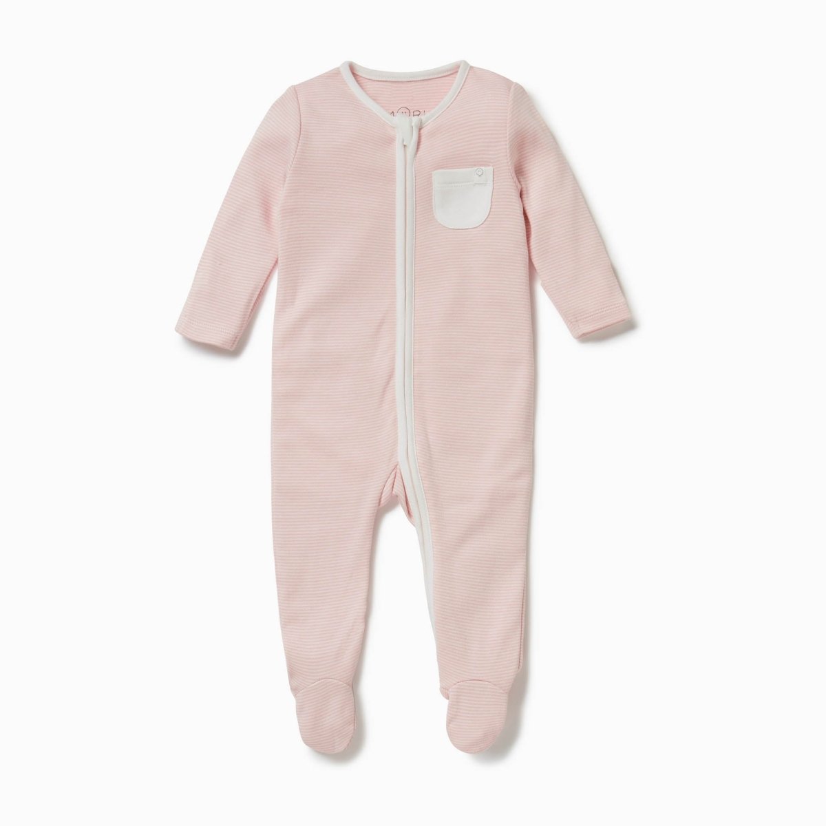 Double zip sleepsuit - blush stripe - Borro - rent baby kids clothes