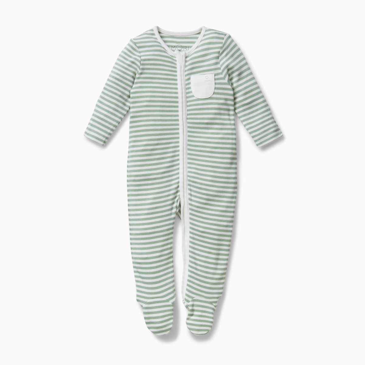 Double zip sleepsuit - sage stripe - Borro - rent baby kids clothes