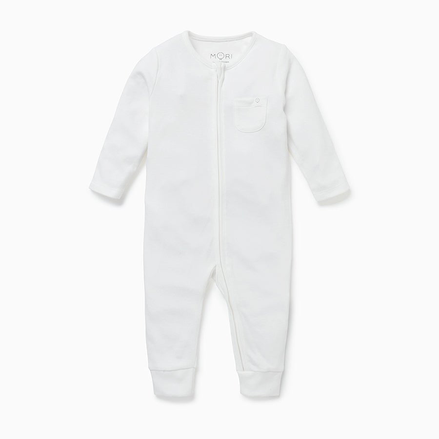 Double zip sleepsuit - white - Borro - rent baby kids clothes