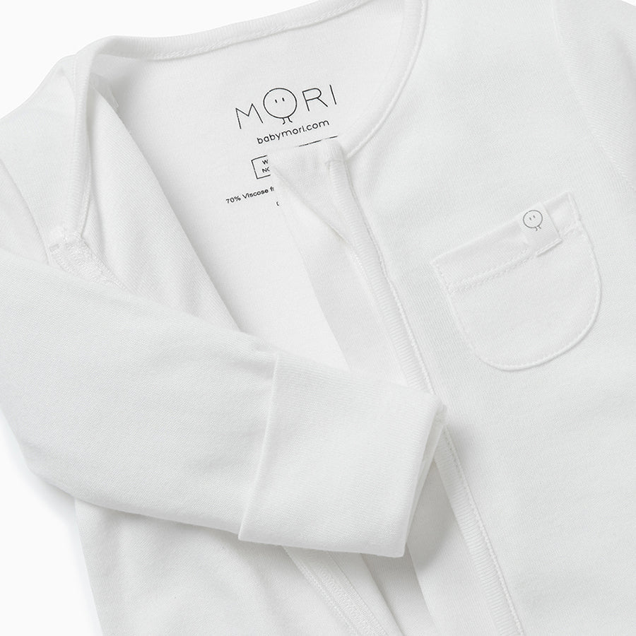 Double zip sleepsuit - white - Borro - rent baby kids clothes