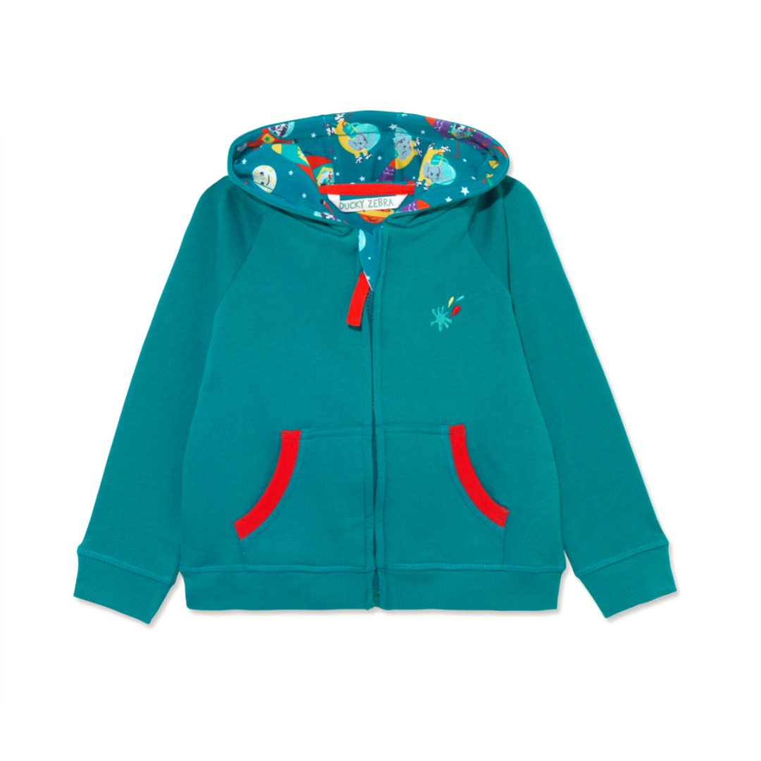 Ducky Zebra teal hoodie - Borro - rent baby kids clothes