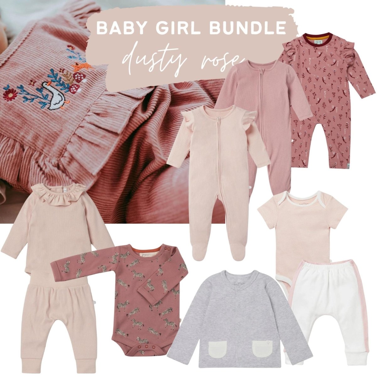 Dusty rose capsule wardrobe - Borro - rent baby kids clothes