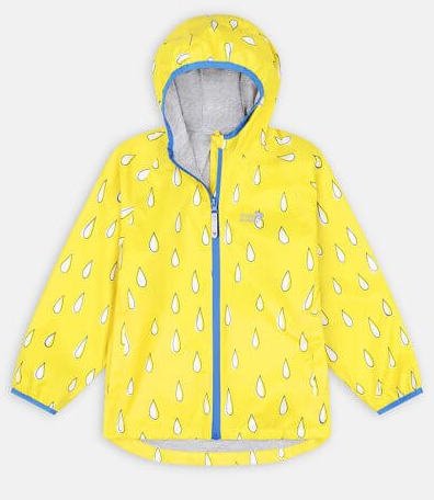 Ecolight coat - yellow raindrops - Borro - rent baby kids clothes