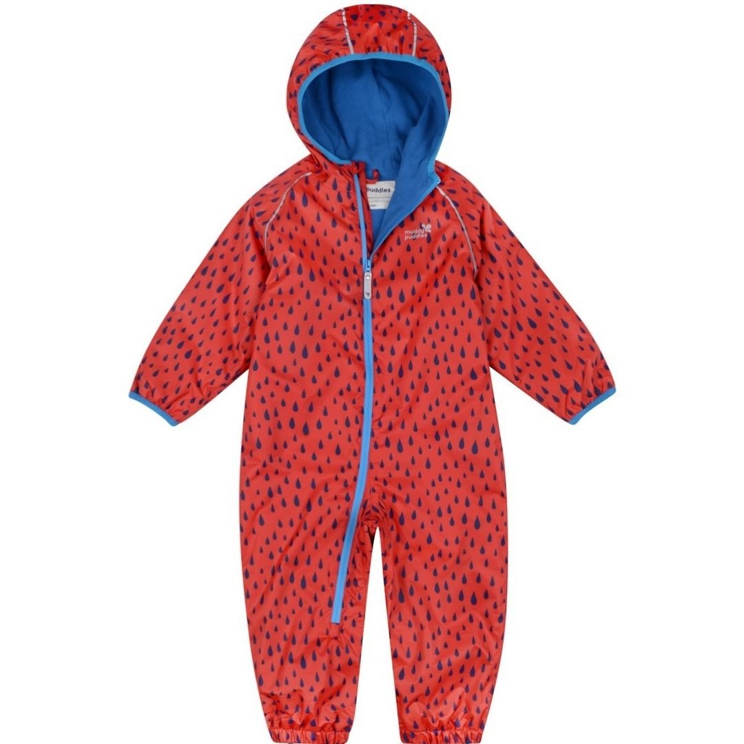 Ecosplash red raindrops puddlesuit - Borro - rent baby kids clothes