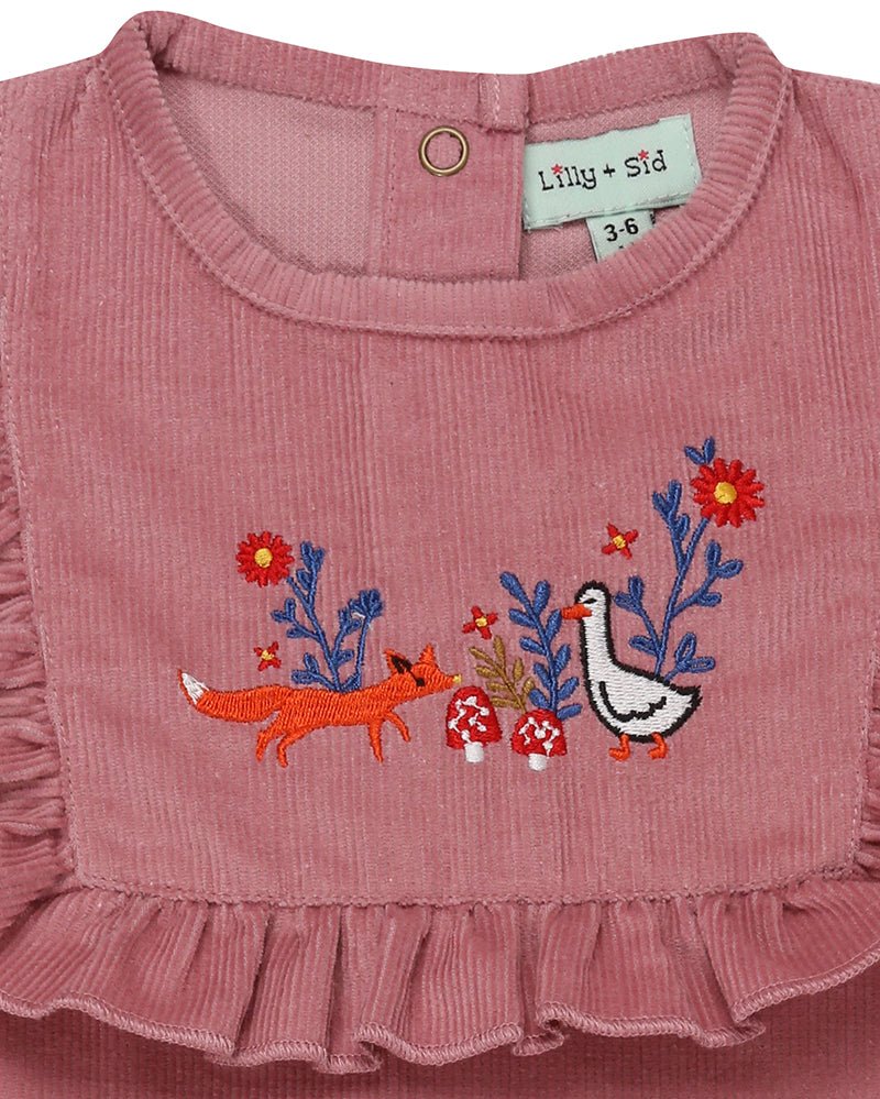 Embroidered cord dungarees - Borro - rent baby kids clothes