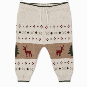 Fair isle knitted joggers