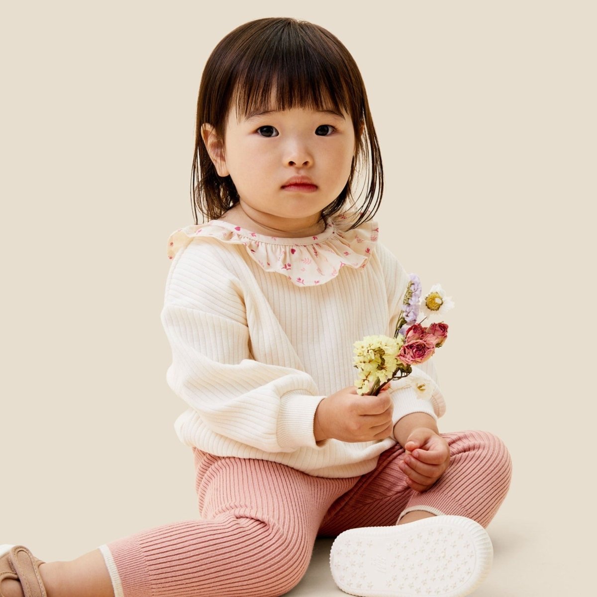 Floral frilled oversized sweatshirt - Borro - rent baby kids clothes