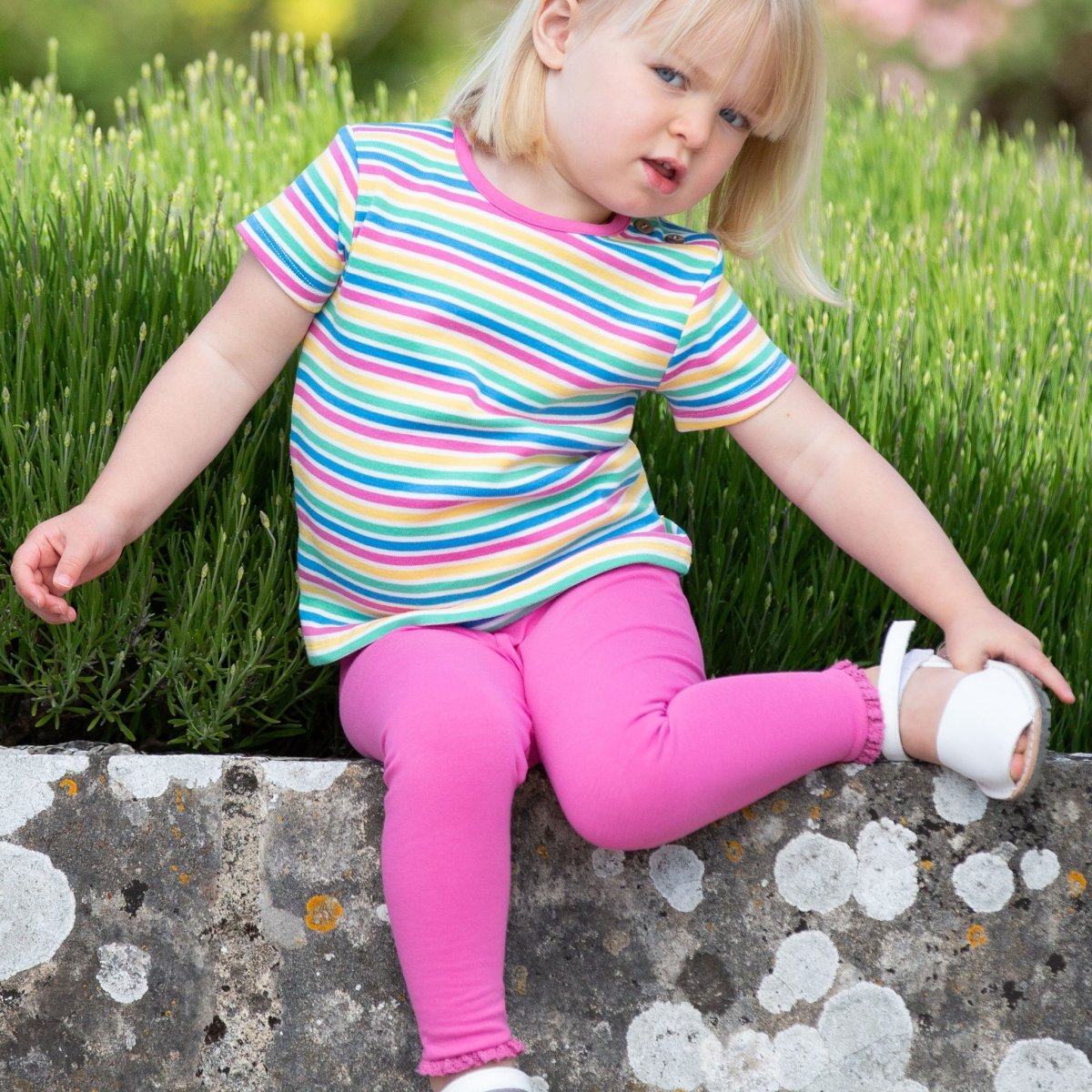 Frill coral pink leggings - Borro - rent baby kids clothes