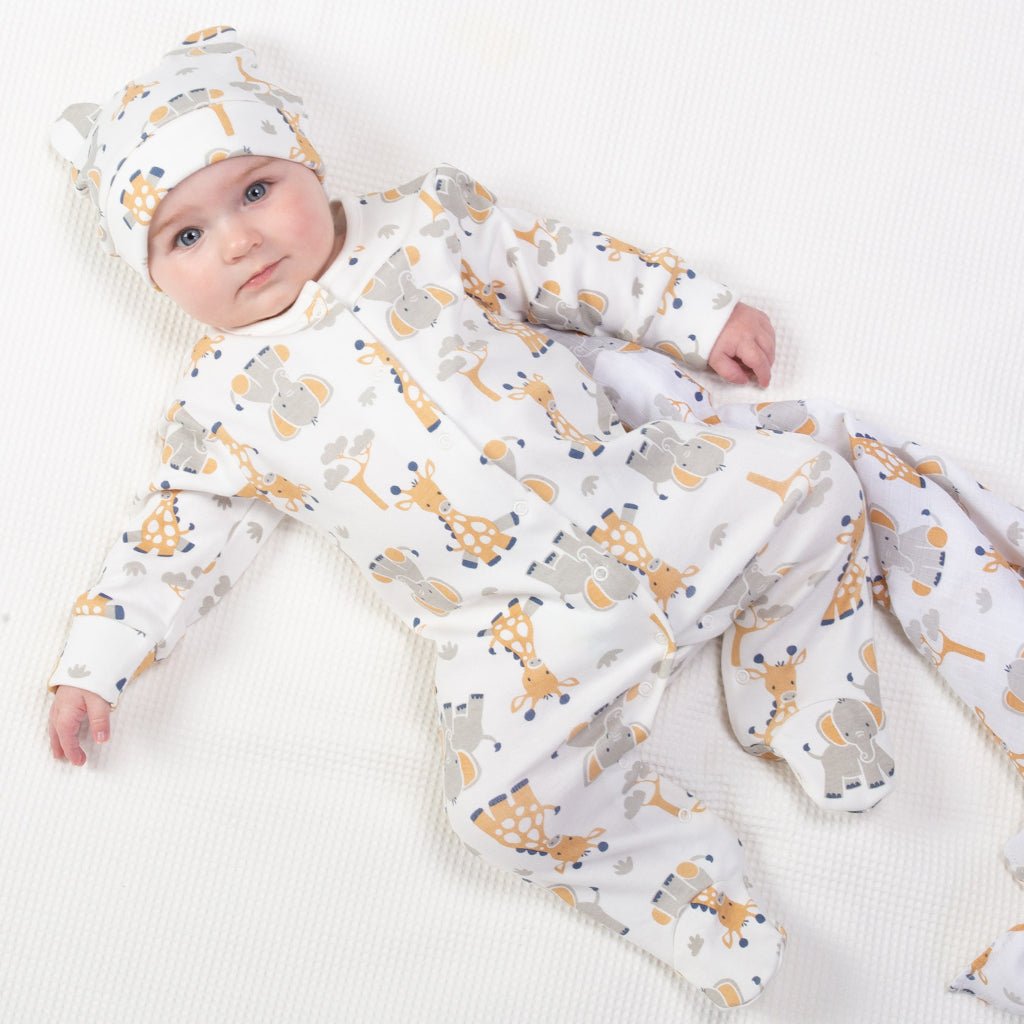 Giraffe and ele sleepsuit - Borro - rent baby kids clothes