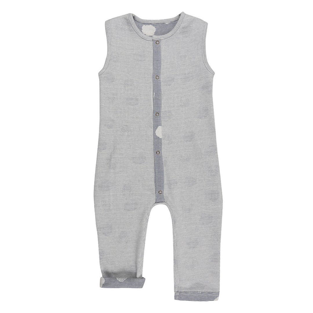 Jacquard cloud reversible dungarees - Borro - rent baby kids clothes