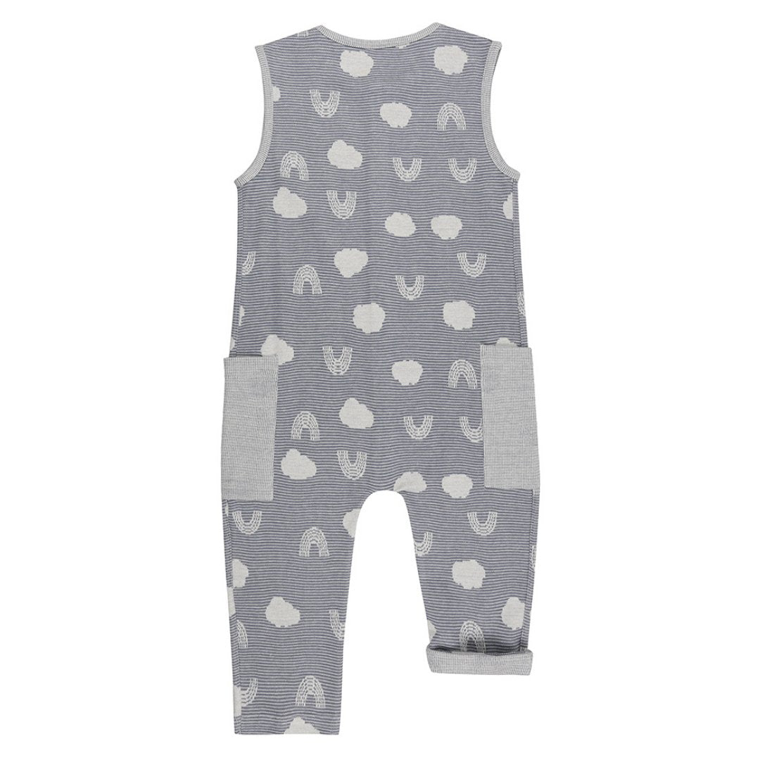 Jacquard cloud reversible dungarees - Borro - rent baby kids clothes