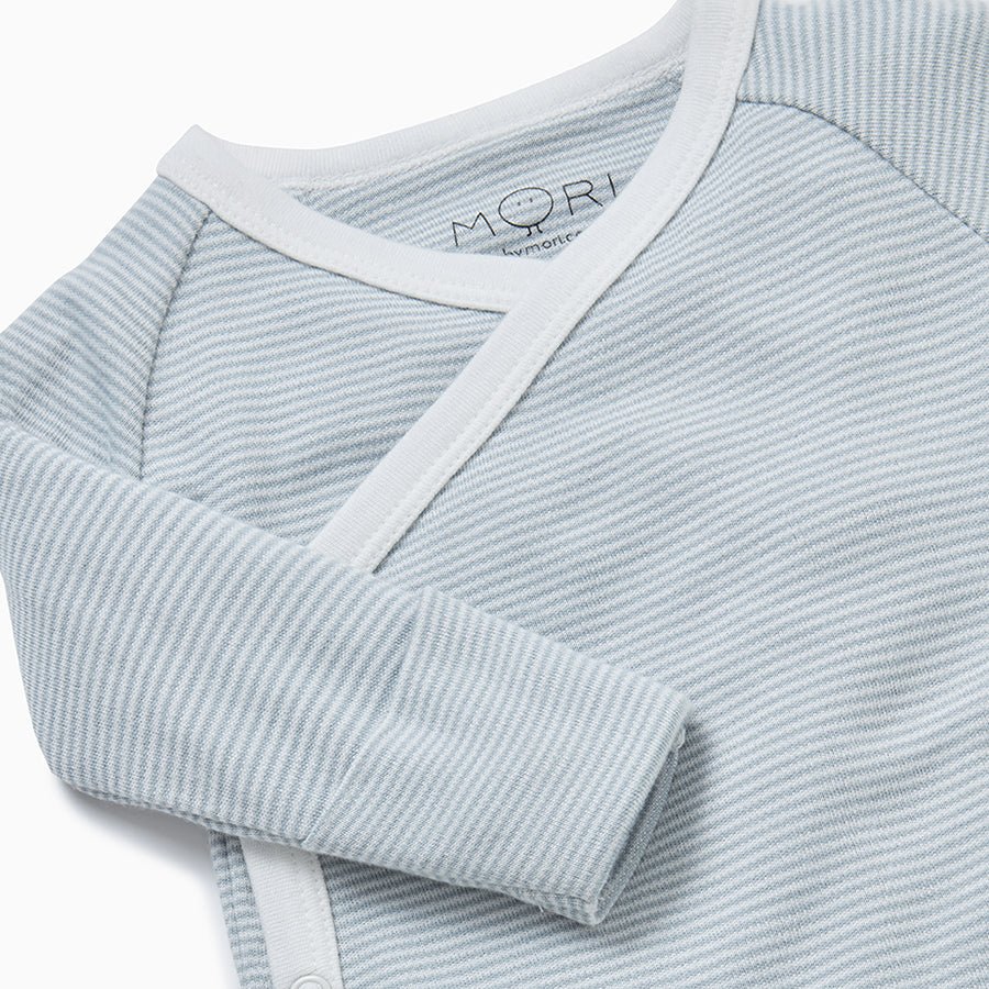 Kimono long sleeve bodysuit - blue stripe - Borro - rent baby kids clothes