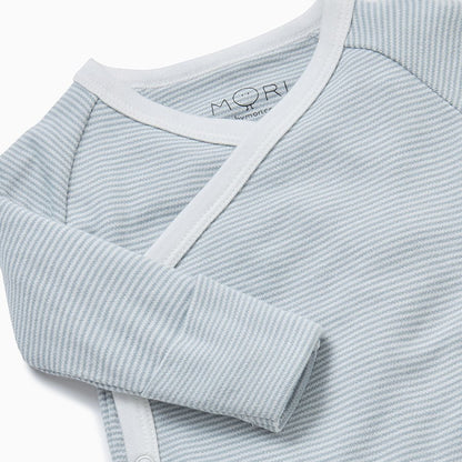 Kimono long sleeve bodysuit - blue stripe - Borro - rent baby kids clothes